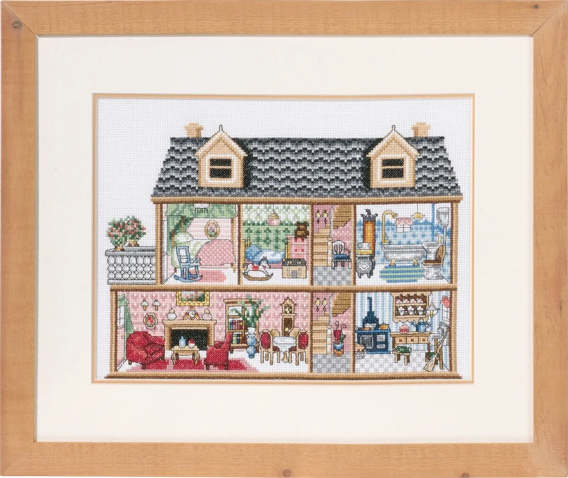 Broderikit Antikt dukkehus R5488/00 39 x 32 cm