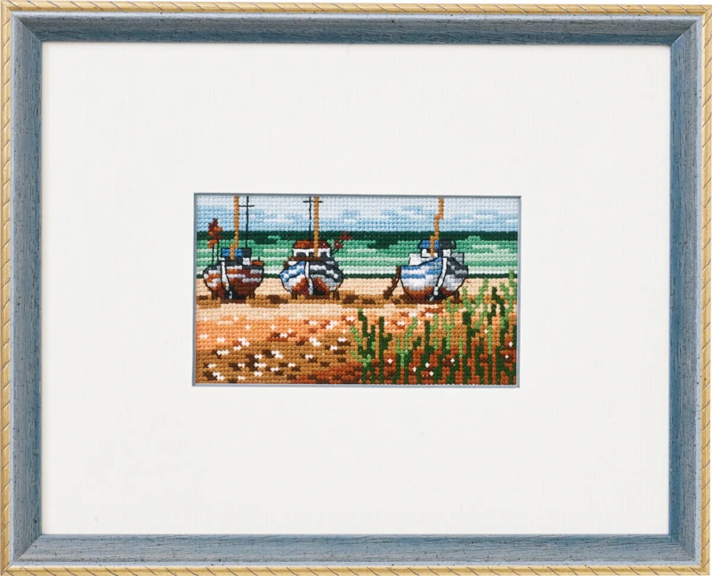 Broderikit Både på strand R5402/22 23 x 18 cm