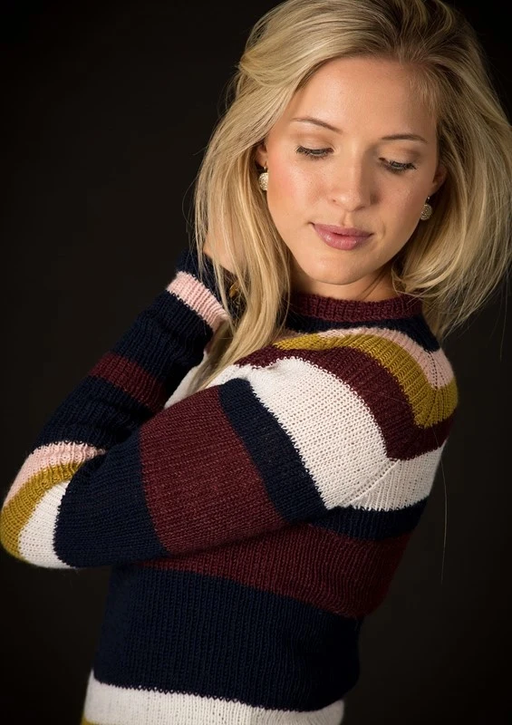 Ribstrikket stribet sweater i Mayflower 1 Class