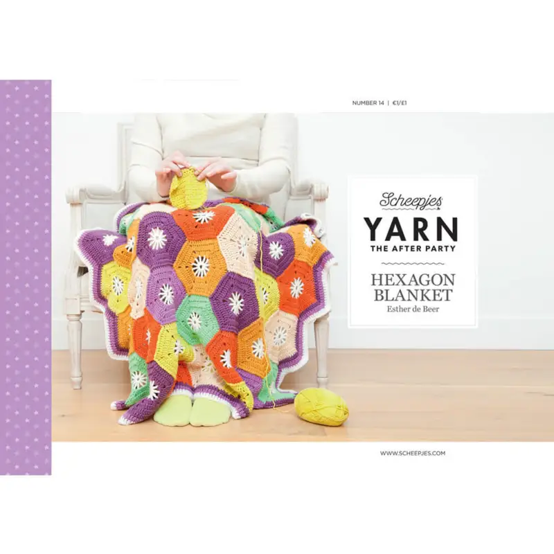 Opskrift: The After Party No.14 English - Hexagon Blanket - kan kun købes sammen med 1 ngl Whirl