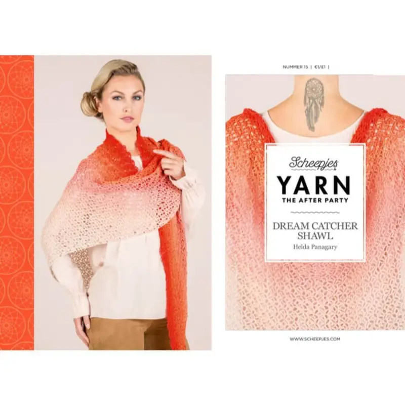 Opskrift: The After Party No.15 English - Dreamcatcher Shawl - kan kun købes sammen med 1 ngl Whirl