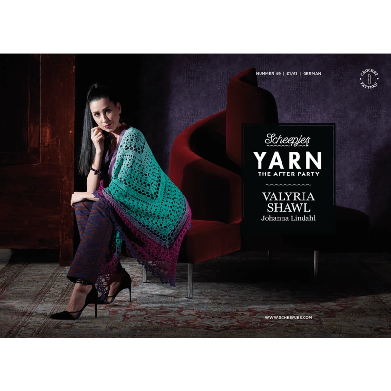 Opskrift: The After Party No.49 English - Valyria Shawl - kan kun købes sammen med 1 ngl Whirl