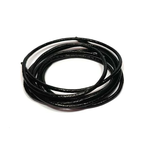 HobbyArts Lædersnor, 1m, Sort 2.00 mm