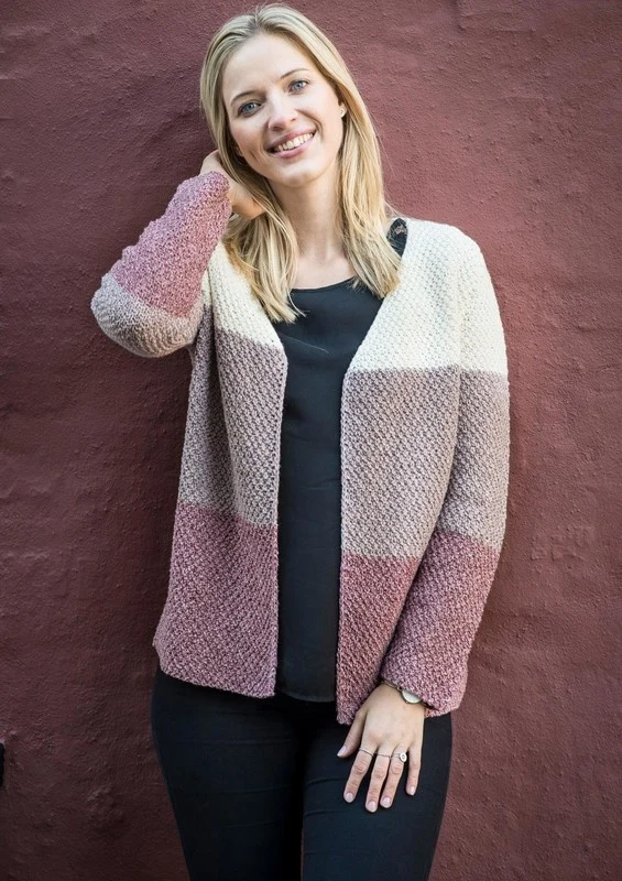 1685 3-farvet cardigan