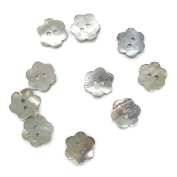 HobbyArts Perlemorsknapper Blomst 11,5 mm, 10 stk