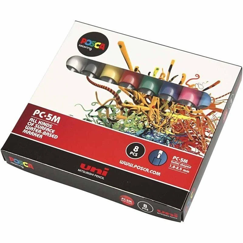 Uni Posca Tusch Medium, 8 stk