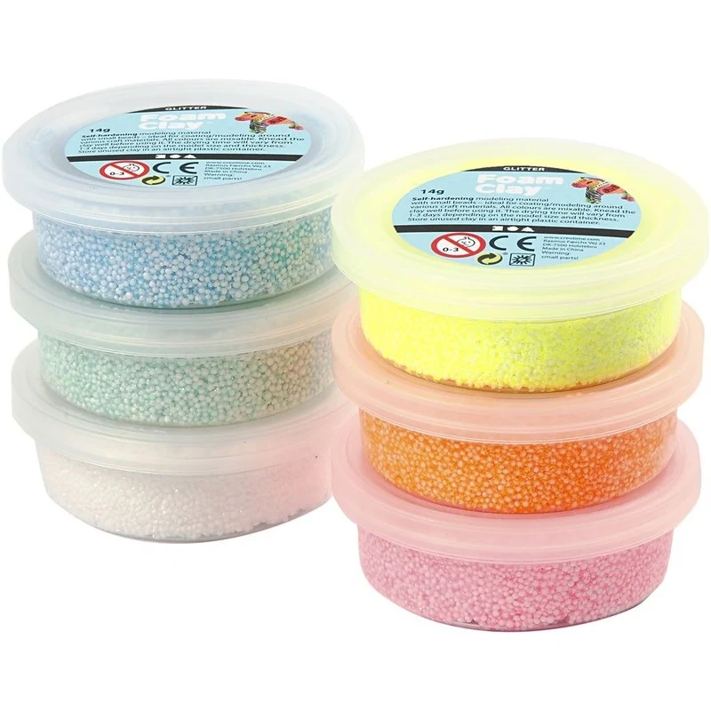 Foam Clay Glitter, 6x14 g