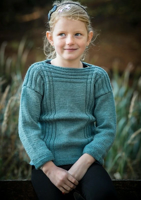 136-4 Sweater med rillemønster til børn