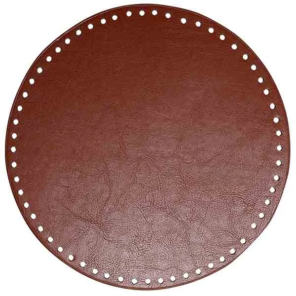 Go Handmade Taske Kurve Base, PU Læder, Rund, 25 cm 22305 Brun