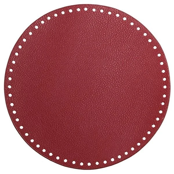 Go Handmade TaskeKurve Base, PU Læder, Rund, 25 cm 22383 Hindbær