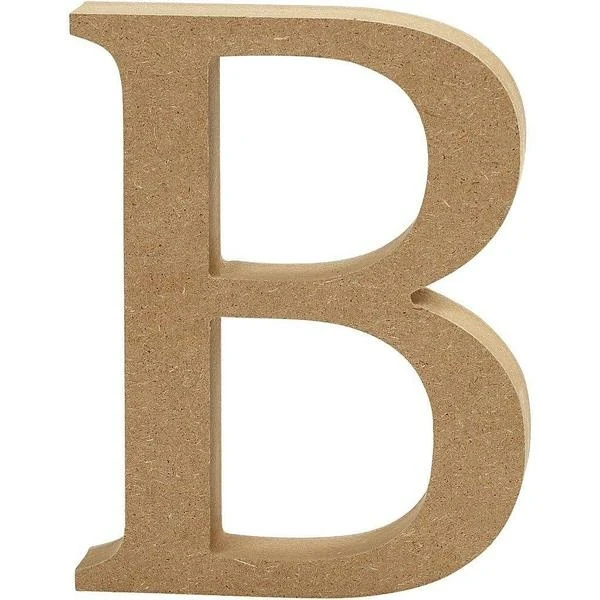 Bogstav, MDF, 13 cm, 2 cm, 1 stk B