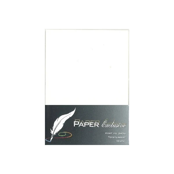 Paper Exclusive Dobbelt Kort A6, 240 g, Tekstureret, 10 stk Creme
