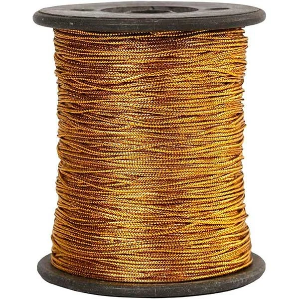 Tråd, Metal look, 0,5 mm, 100 m Guld