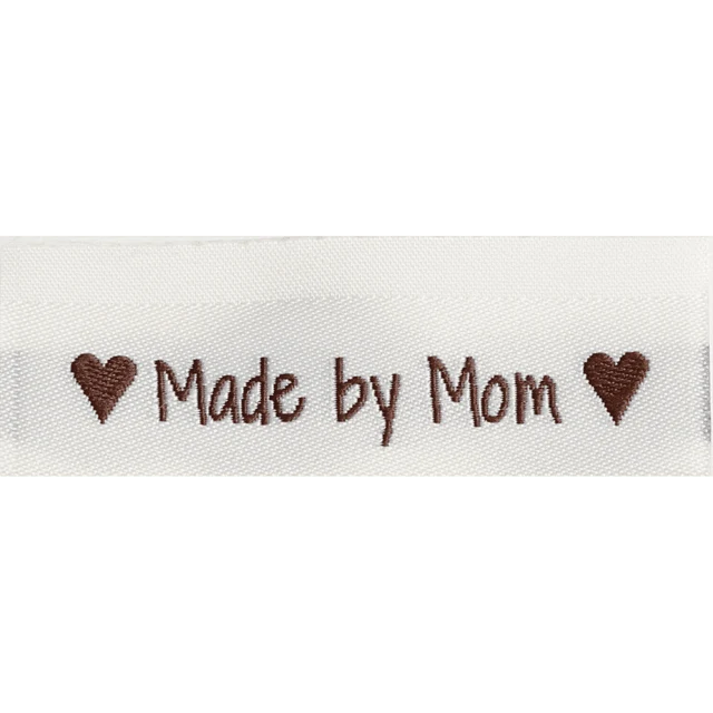 Go Handmade Vævet Label, Dobbeltsidet, 50 x 11,5 mm, 10 stk-Made by Mom