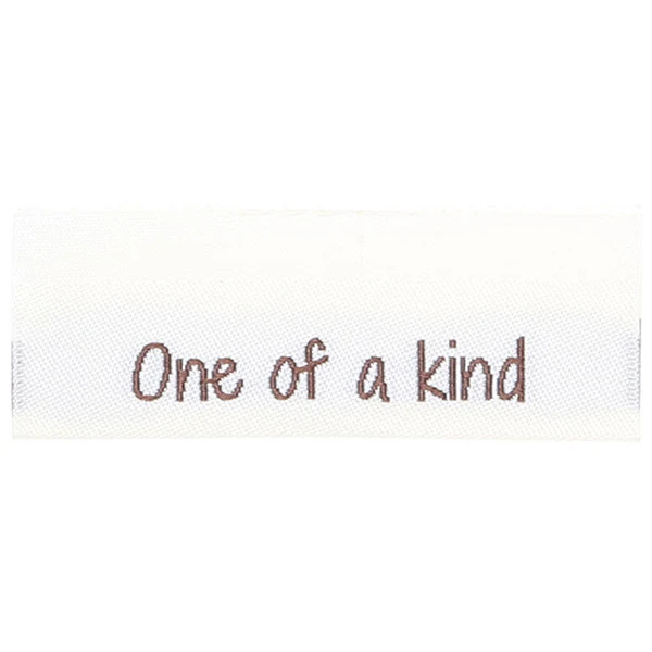 Go Handmade Vævet Label, Dobbeltsidet, 50 x 11,5 mm, 10 stk-One of a kind