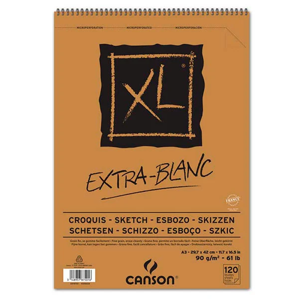 XL Extra-Blanc Skitsepapirsblok A4 - 120 ark