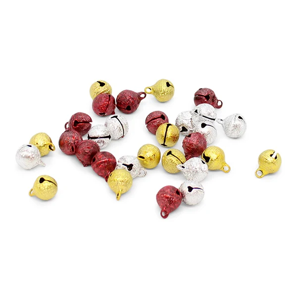 HobbyArts Bjælder Rød, sølv, guld 10 mm, 30 stk