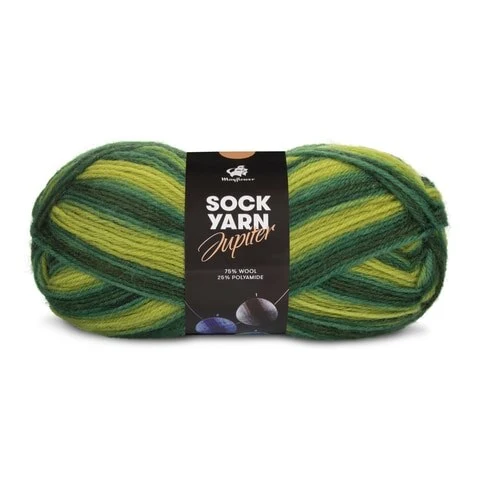 Mayflower Sock Yarn Universe Jupiter 06 Oliven/Lime/Grangrøn/Mørkegrøn