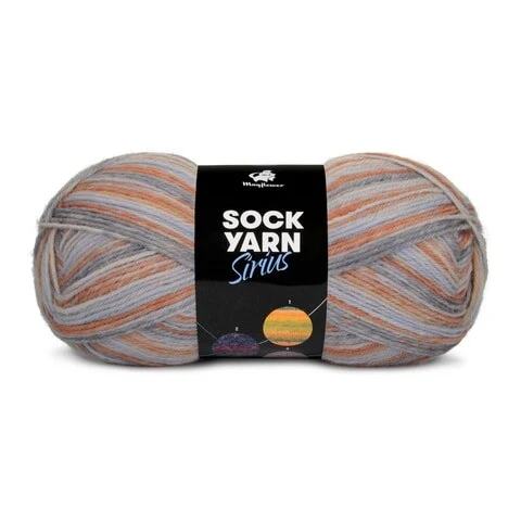 Mayflower Sock Yarn Universe Sirius 04 Lyseblå/Rust/Støvet Blå