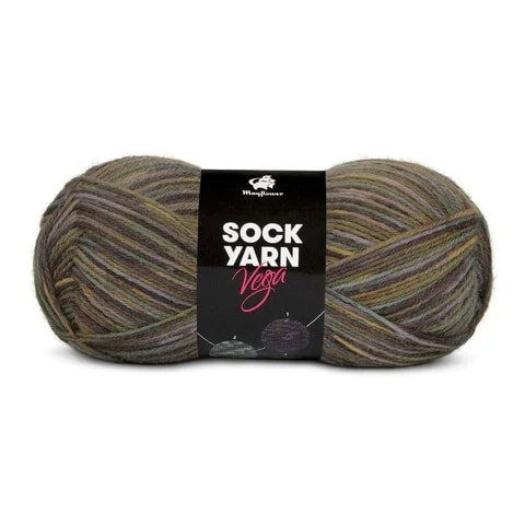 Mayflower Sock Yarn Universe Vega 03 Army/Oliven/Mørkegrå/Lysegrå