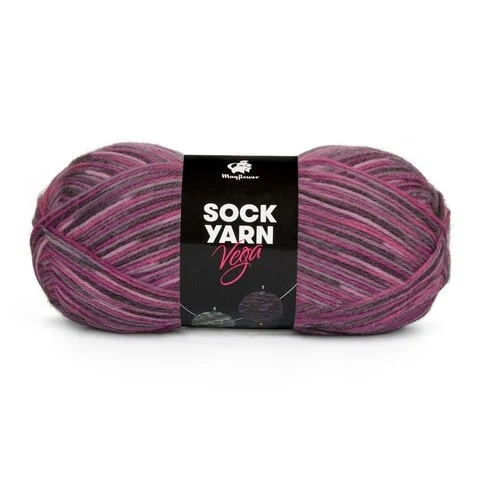 Mayflower Sock Yarn Universe Vega 06 Lysegrå/Lyserød/Pink/Mørkegrå