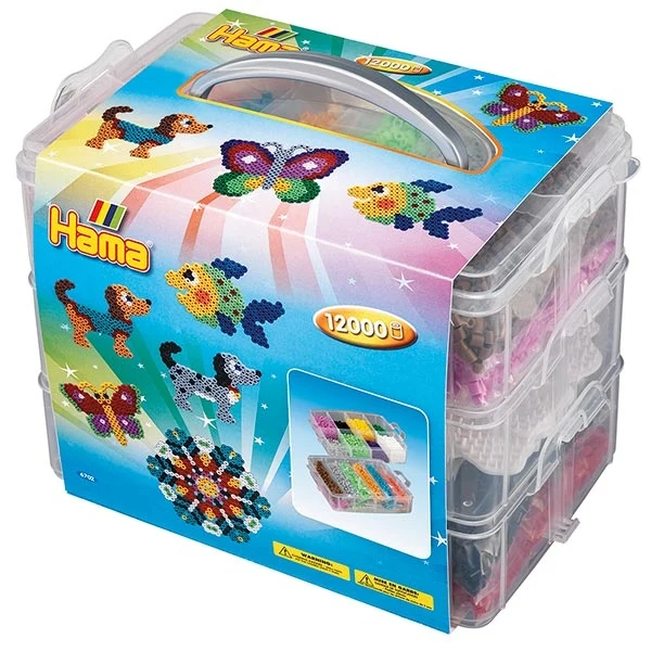 Hama Opbevaringsboks Stor, 12.000 perler, 3 plader