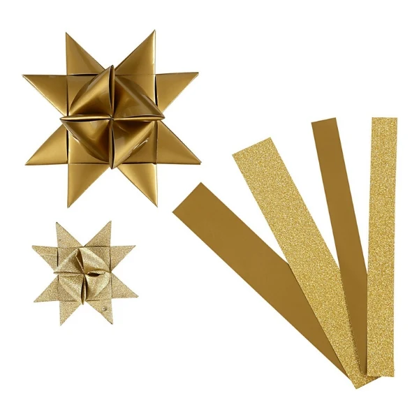 Stjernestrimler guld glitter/lak