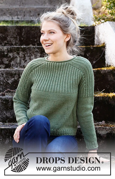 215-9 Lucky Clover Sweater by DROPS Design