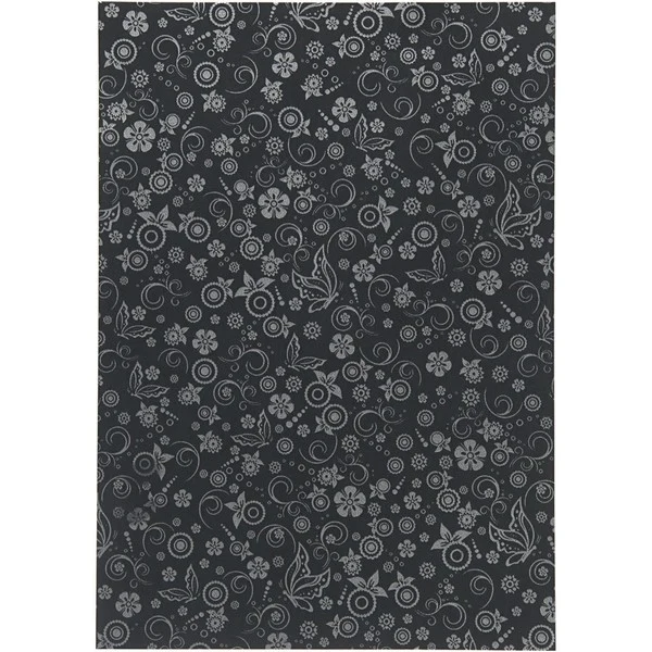 Papir, A4, svagt sølvprint, sort