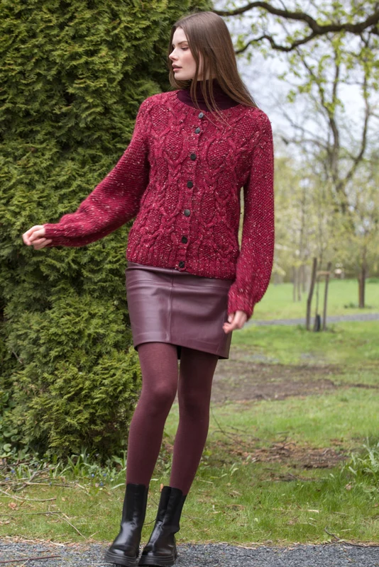 DSA79-12 Catrina Cardigan Dyp Rød