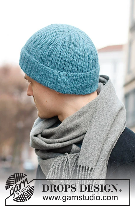 219-18 Blue Wave Hat by DROPS Design