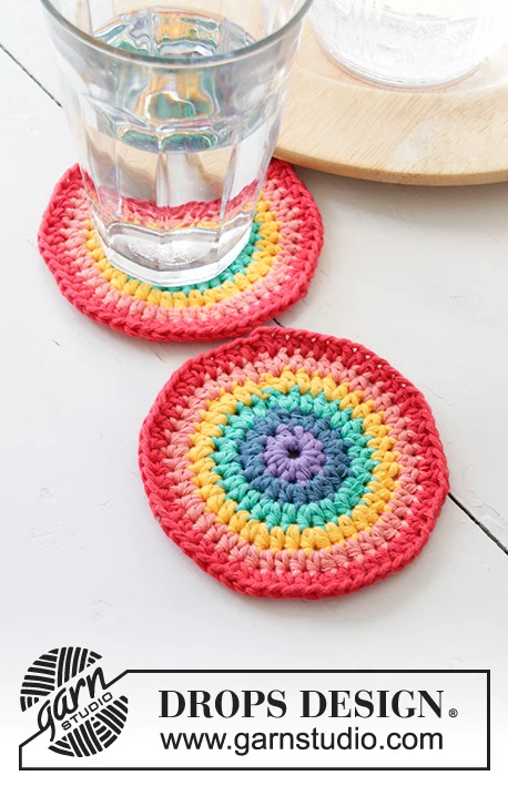 0-1486 Rainbow Coaster by DROPS Design