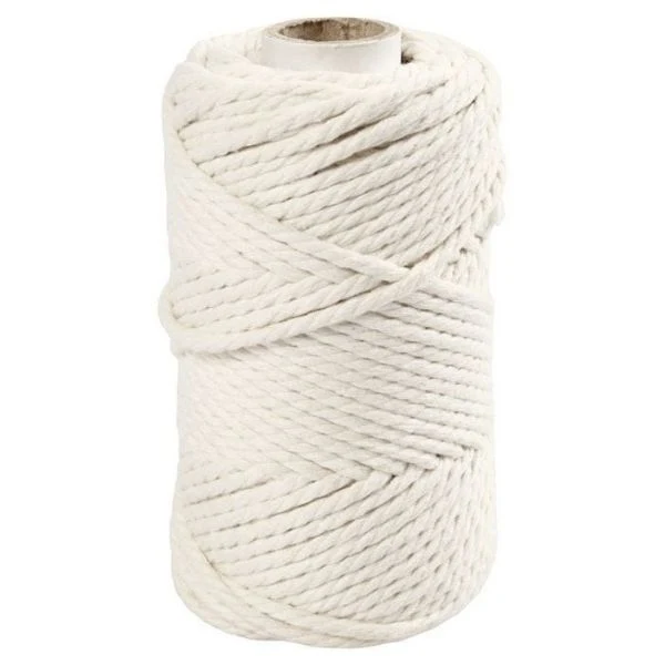 Macramé-reb 4 mm Råhvid