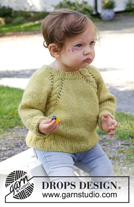 38-9 Baby Leaf Sweater by DROPS Design