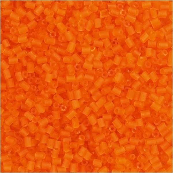 Rocaiperler, Rørperler 1,7 mm Transparent orange