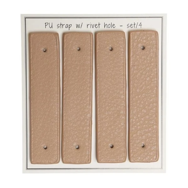 Go Handmade Remme til nitter, 8,5 x 1,8 cm, 4 stk Abrikos