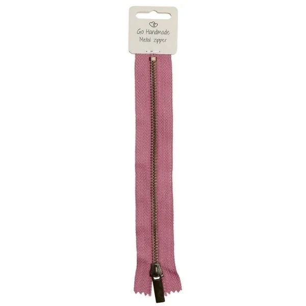 Go Handmade Lynlås Metal Pink 20 cm, Bronze