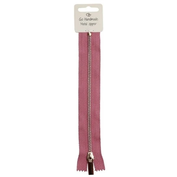 Go Handmade Lynlås Metal Pink 20 cm, Guld