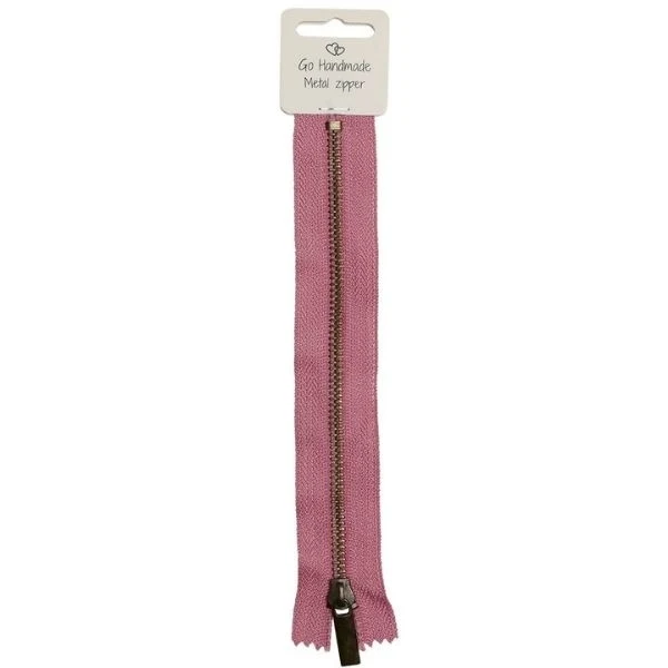 Go Handmade Lynlås Metal Pink 25 cm, Bronze