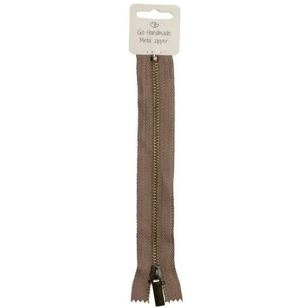 Go Handmade Lynlås Metal Beige, 20 cm, Bronze
