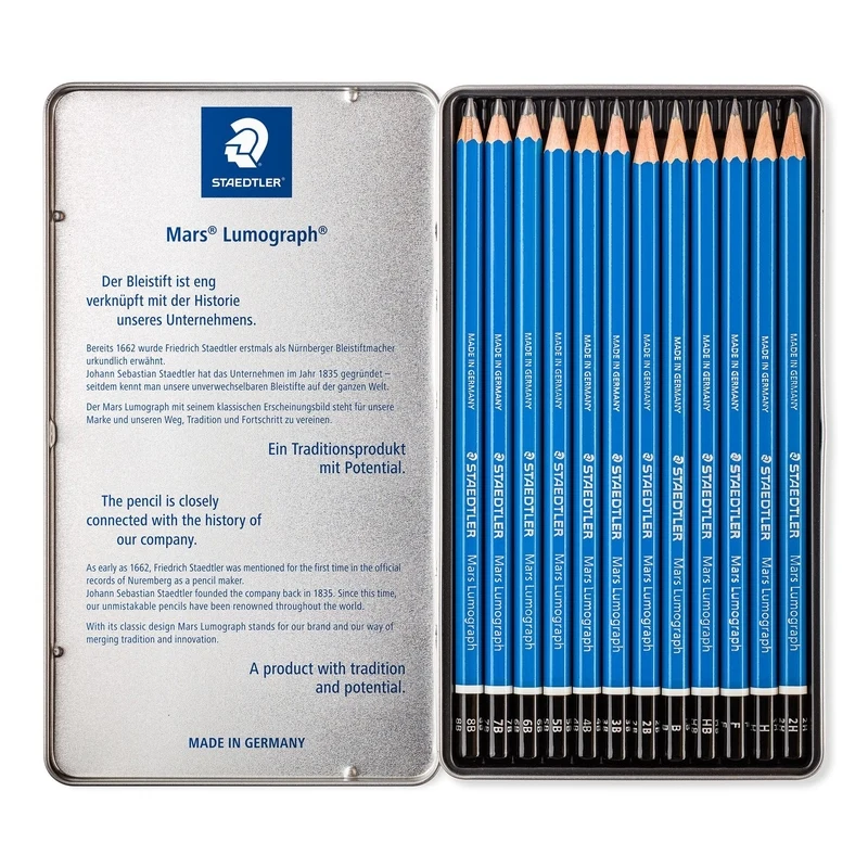 Staedtler Mars Lumograph Blyanter, 12 stk