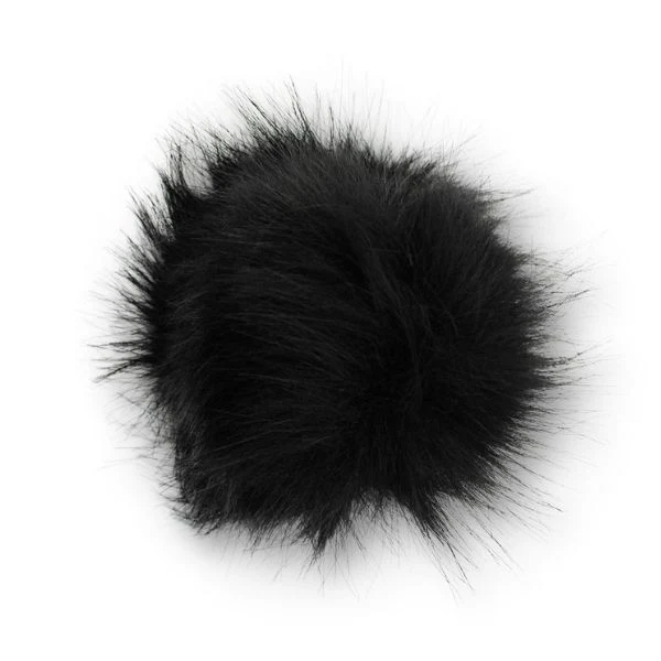 Pompon Akryl, 12 cm Sort