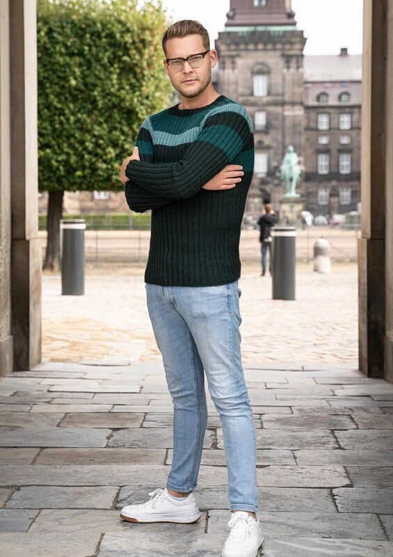 1703 - Herresweater i rib