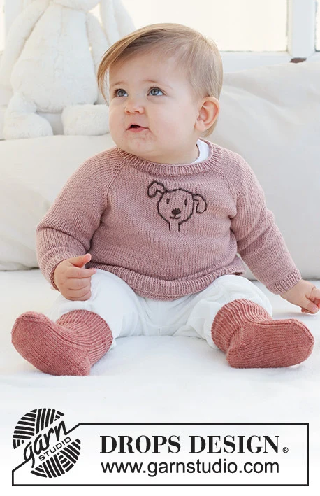 42-1 Woof Woof Sweater by DROPS Design