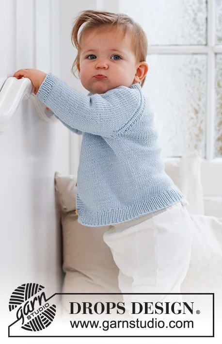 42-6 Dream in Blue Cardigan by DROPS Design