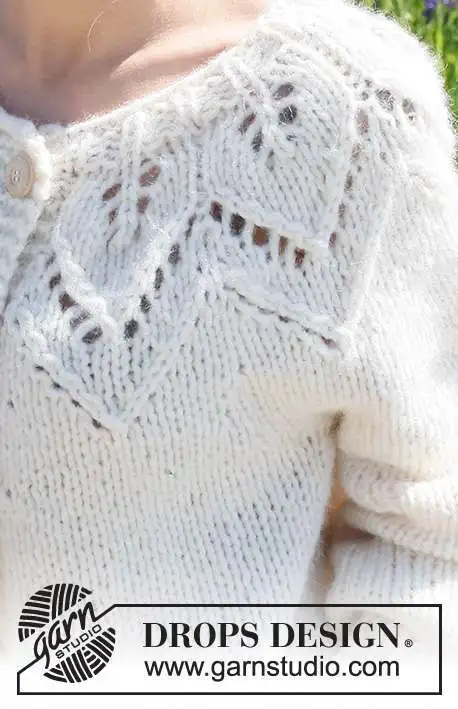 232-7 Leaf Ring Cardigan by DROPS Design
