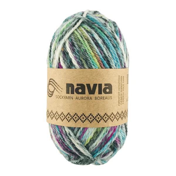 Navia Sokkegarn 521 Blå meleret