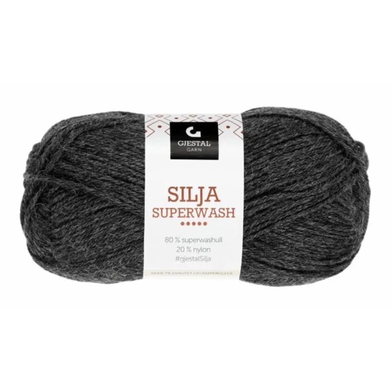 Gjestal Silja Superwash 327 Koksgrå meleret