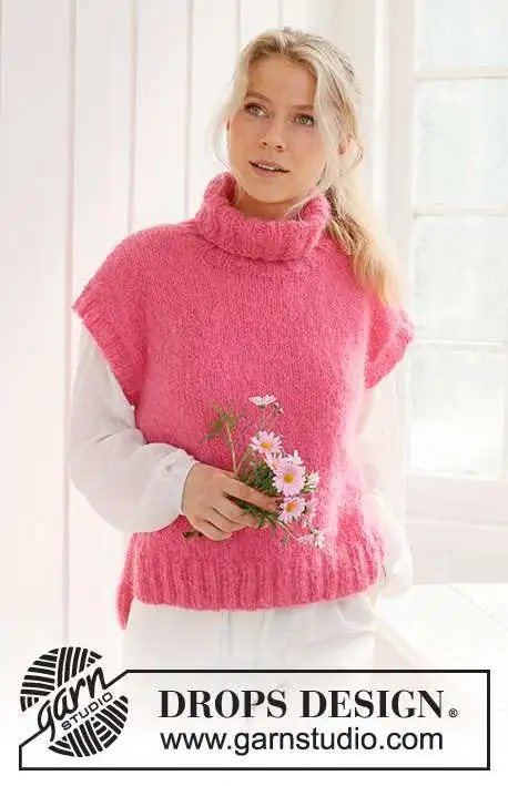 231-59 Cherry Sorbet Vest by DROPS Design