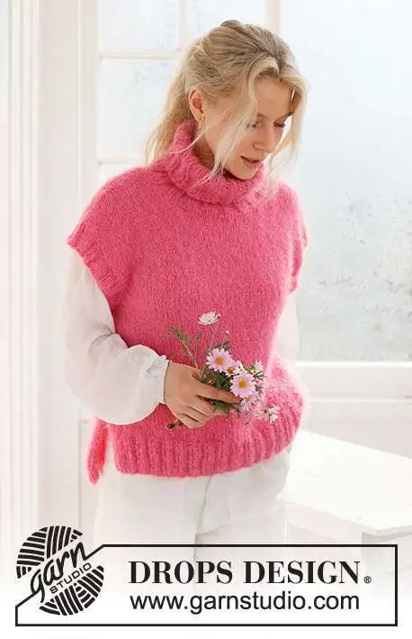 231-59 Cherry Sorbet Vest by DROPS Design